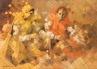 Lal Muhammad Pathan, 21 x 31 Inch, Oil on Canvas, Figurative Painting, AC-LM-008